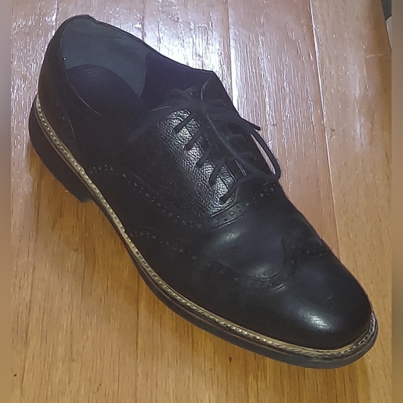 COLE HAAN C11233 MEN\'S BLACK LEATHER WINGTIP OXFORDS DRESS SHOES SIZE 13 M